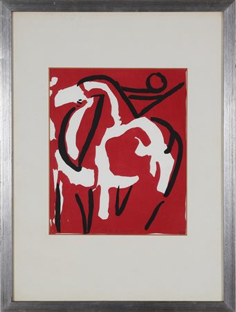 MARINI MARINO (1901 - 1980) Cavallo e cavalieri. . Litografia. Cm 29,00 x...