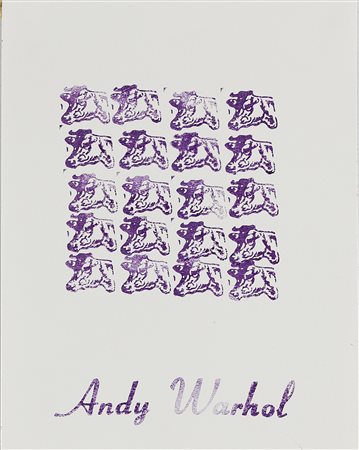 WARHOL ANDY (1928 - 1987) Mucca con timbri viola. 1967. Poster. Cm 22,00 x...