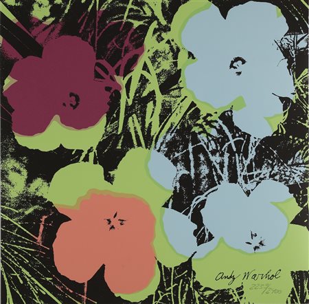 WARHOL ANDY (1928 - 1987) Flowers. Litografia. Cm 60,00 x 60,00. 2239/2900....