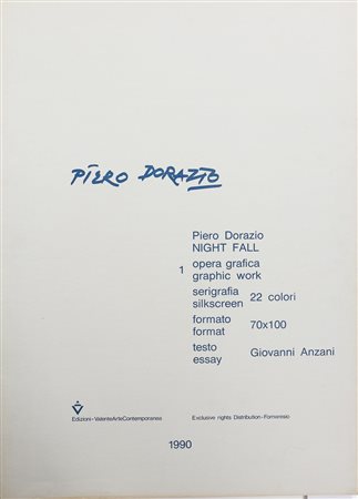 DORAZIO PIERO (1927 - 2005) Night Fall. 1990. Serigrafia. Cm 70,00 x 100,00....