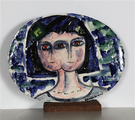 CASSINARI BRUNO (1912 - 1992) Doppio volto. . ceramica. Cm 23,00 x 30,00....