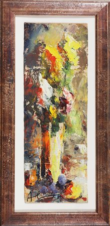 ABRANS PAOLO MASSIMO (n. 1952) Vaso di fiori. Olio su tavola. Cm 20,00 x...