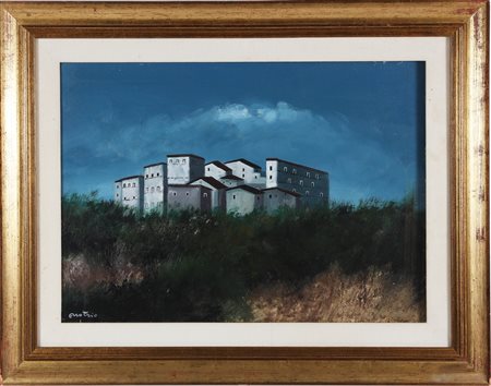 PUGLIESE ENOTRIO (1920 - 1988) Paesaggio calabrese. Olio su tavola. Cm 70,00...