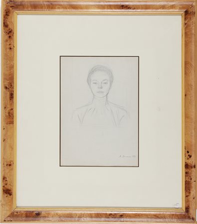 BUENO ANTONIO (1918 - 1985) Evelina. 1950. Matita su carta. Cm 25,00 x 34,00....