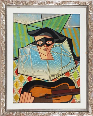 ORIANI PIPPO (1909 - 1972) Arlecchino. Olio su tela . Cm 60,00 x 80,00. Firma...