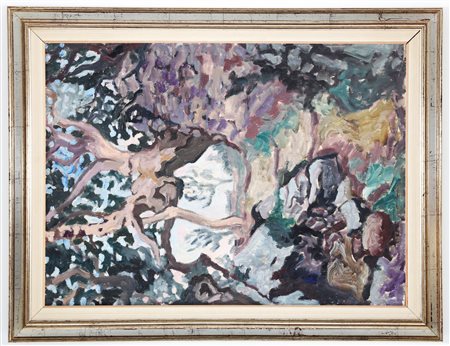 LEVI CARLO (1902 - 1975) Sottobosco. Olio su tela. Cm 72,00 x 101,00. Al...