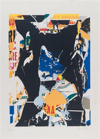 MIMMO ROTELLA (Catanzaro 1918 - Milano 2006) Senza titolo Serigrafia a...