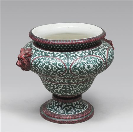 GRANDE VASO IN CERAMICA, FENICE ALBISOLA INIZI XX SECOLO a smalto bianco,...