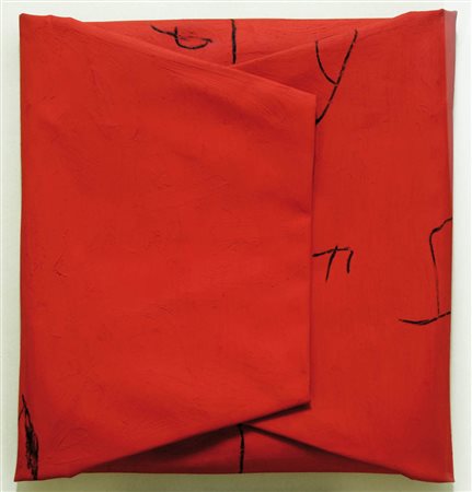 CESARE BERLINGERI 1948 " Rosso piegato ", 2002 Olio e pigmento su tela...