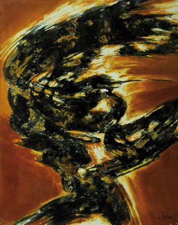 FERDINANDO CHEVRIER 1920 - 2005 " Evento ", 1963 Acrilico su tela, cm. 100 x...