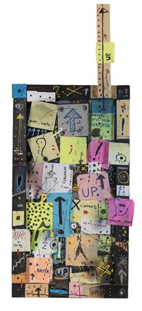 MASSIMILIANO ODDONE (1974)Up, 2014 Tecnica mista e collage di post-it su...