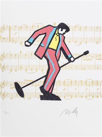 MARCO LODOLA (1955)Elvis Serigrafia polimaterica su carta fatta a mano con...