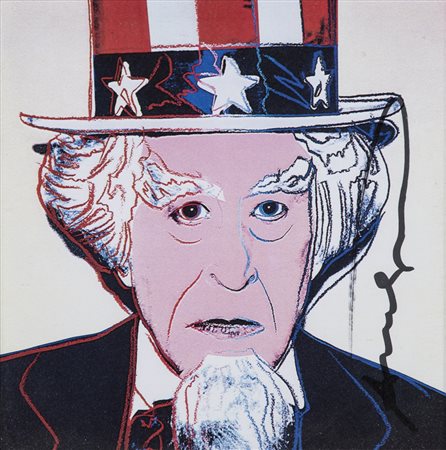 ANDY WARHOL (1928-1987)Uncle Sam, 1981 Autografo su invito realizzato in...