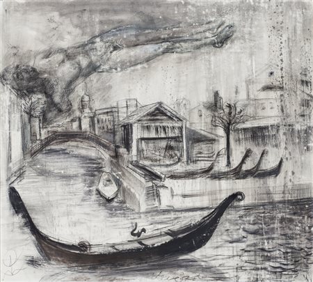 BRUNO CECCOBELLI (1952)Venezia: lo squero di San Trovaso Carboncino e tecnica...