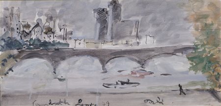 BRUNO PAOLI (1915-2005)Da un mio appunto a Londra, Sanbreth, 1979 Olio su...