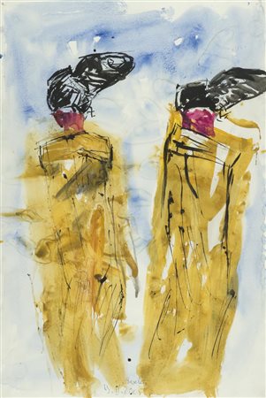 George Baselitz Senza titolo 2005 Tecnica mista su cartoncino, cm. 107x72,5...