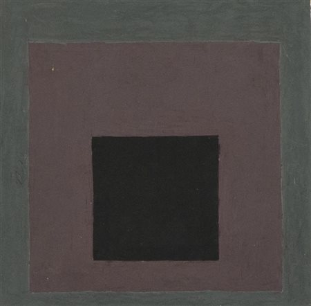 Josef Albers Homage to the Square (black, grey) Olio su cartoncino (carta...