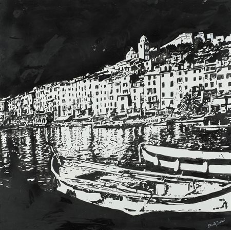 Claudio Bellari Portovenere 2016 Acrilico su masonite, cm. 100x100 Firmato in...