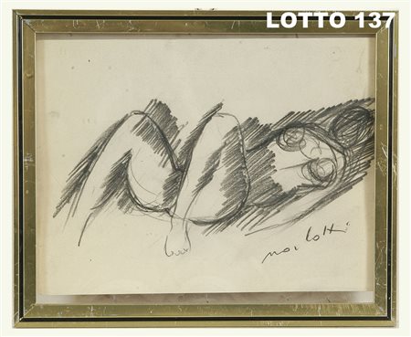 ENNIO MORLOTTI (1910 – 1992) STIMA 600,00 / 1.200,00 DISEGNO MATITA GRASSA SU...