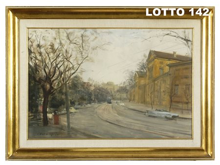 ATTILIO MELO (1917 - 2012) STIMA 720,00 / 1.400,00 DIPINTO OLIO SU TELA RAFF....