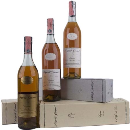 Cognac Selection Léopold Gourmel ( Tot. 3 bt 0,70 lt.: 1 bt à "L' Age des...