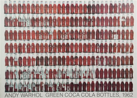 Andy Warhol, Green Coca Cola Bottles, 1962, manifesto su carta, cm. 60x86,...