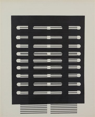 Alfredo Pizzo Greco, Senza titolo, 1966, linoleumgrafia su carta swedish wood...