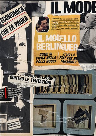 LUCIA MARCUCCI 1933 Economica, 1972 Collage su cartone, cm. 50 x 35 Firmato e...