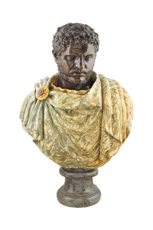 Busto raffigurante Caracalla Roma, fine del XIX Sec. 80x60x30 cm. panneggio...