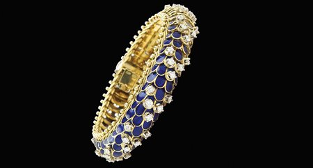 Bracciale serpente in oro giallo 18kt anni 50/60 peso 69,1 gr. a maglia...