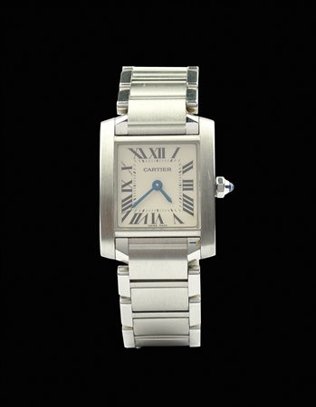 Cartier Tank Francaise Lady in acciaio anni 90 cassa carrè mm. 20x25, ref....