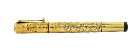 Antica penna stilografica "Waterman's" in oro giallo 18kt , decorata a motivi...