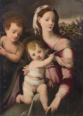 Cerchia di Michele di Ridolfo del Ghirlandaio "Madonna con Bambino e S....