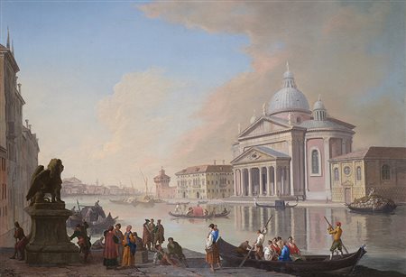 Il Canal Grande con Punta della Dogana - olio su tela (cm 99,5x143) In...