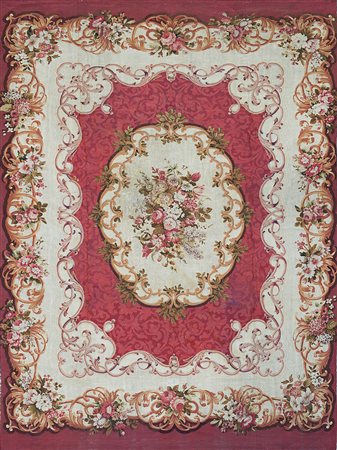 Tappeto Aubusson, Francia, seconda met‡ secolo XX. Decoro a medaglione a...