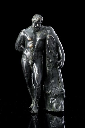 Artista del sec. XVIII "Ercole Farnese" scultura in bronzo (h. cm 23)...