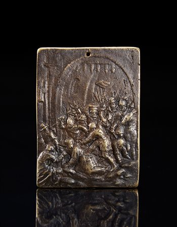 Arte della fine del sec. XVI "La Deposizione" placchetta in bronzo (cm...