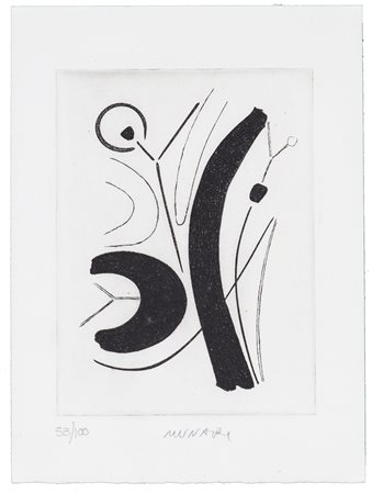 BRUNO MUNARI (1907-1998) Senza Titolo Acquaforte Lastra cm 11,5x8 Foglio cm...