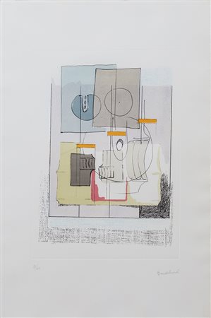 AGOSTINO BONALUMI(1935-2013) La casa del vento, 1989 Litografia a 9 colori,...