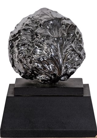 ROBERT WATTS (1923-1988) Cavolo, 1984 Scultura in bronzo e nickel cm 14x14x14...