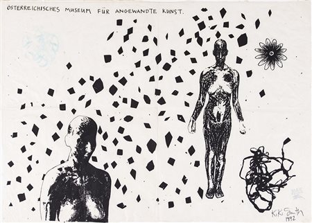 KIKI SMITH (1954) Silent Work, 1992 Serigrafia polimaterica su carta Japan cm...