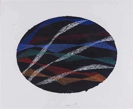 PIERO DORAZIO (1927-2005) Senza Titolo, 1989 Tempera su carta a mano cm...