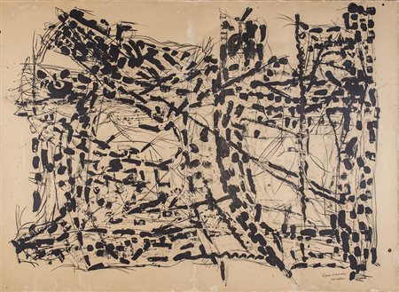 JEAN-PAUL RIOPELLE (1923-2002) Senza Titolo Litografia su carta intelata...