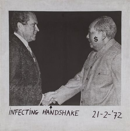 HERMAN DAMEN (1945) Infecting Handshake, 1972 Tecnica mista su tela...