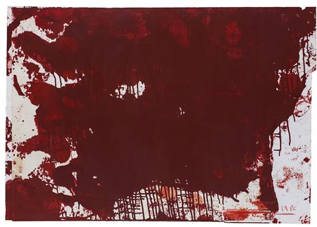 HERMANN NITSCH (1938) Senza Titolo, 1986 Olio e collage su carta cm 71x101...