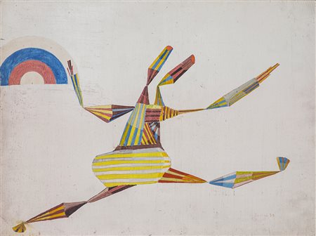 EMILIO TADINI (1927-2002) Senza Titolo Tecnica mista su tavola cm 32,5x42...