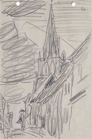 LYONEL FEININGER (19871-1956) Senza Titolo (Treptow an der Rega), 1925Matita...