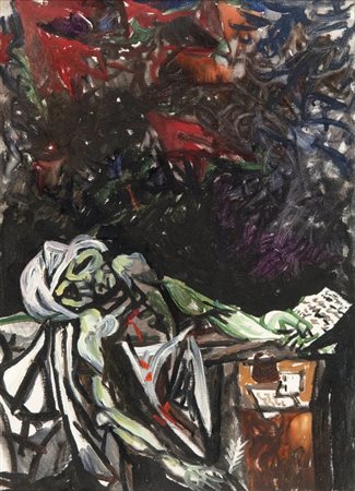 RENATO GUTTUSO (1912-1987) Dal Marat di David 1962olio su tela cm...