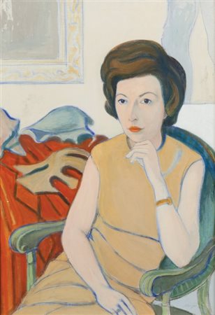 FRANCESCO MENZIO (1899-1979) Senza titolo (Donna) olio su tela cm...