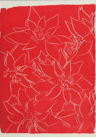 ANDY WARHOL (1928-1987) Poinsettiaslitografia su carta cm 76,2x53,34sul...